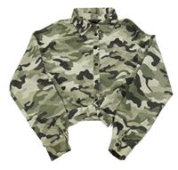 Kaki-béžová army crop blúzka New Look