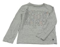 Sivé tričko s nápismi S. Oliver