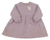 Lila bodkovaná é teplákové šaty s králikom F&F