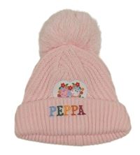 Růžová čepice s Peppou a bambulí Nutmeg