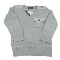 Svetlosivý sveter s vreckom George