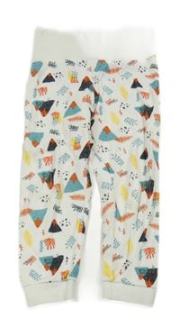 Biele tepláky s listami a sopkami Lupilu