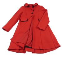 Červeno-černý flaušový podšitý kabát  Dunnes 