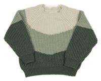 Smetanovo-zeleno-khaki sveter