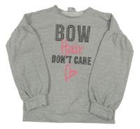 Sivá mikina s nápismi Matalan