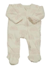 Smetanový zateplený overal s duhami George
