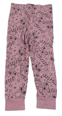 Růžové lehké tepláky se Stitchem a nápisy George