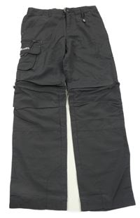 Antracitové outdoorové kalhoty s odepínacími nohavicemi a páskem zn.Trollkids