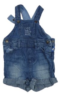 Tmavomodré rifľové na traké kraťasy s nápisom Lupilu