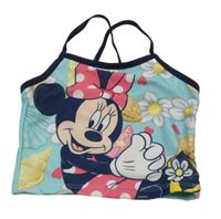 Světlemodro-tmavomodrý plavkový top s Minnie Disney