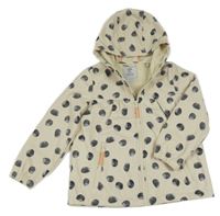 Béžovo-sivá bodkovaná á softshellová bunda s kapucňou Kiki&Koko