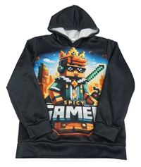 Čierna mikina s kapucí - Minecraft
