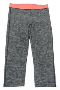 Sivo-neónově ružové melírované športové crop legíny H&M