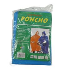 Nové - Dámské modré pláštěnkové pončo s kapucí 