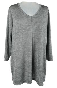 Dámské šedé melírované úpletové triko Papaya 