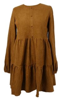 Dámské medové semišové šaty 