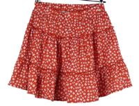 Dámska červeno-biela kvietkovana sukňa s volánikmi Shein