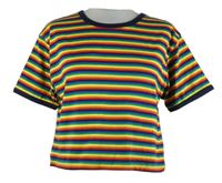 Dámské barevně pruhované crop tričko Run&Fly 