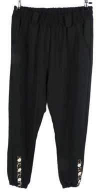 Dámské černé harémové kalhoty s knoflíčky Avatar 