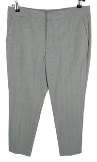 Dámske sivé kockované crop nohavice Zara