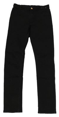 Černé plátěné skinny kalhoty H&M