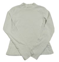 Biele rebrované tričko H&M