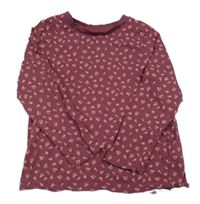 Vínové kvetinové tričko Studio