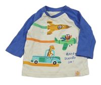 Bielo-modré tričko s obrázkom F&F