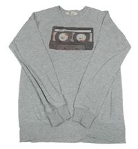 Sivá mikina s kazetou H&M