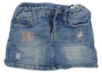 Modrá riflová sukně s prošíváním H&M