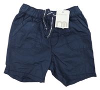 Nové - Tmavomodré plátěné kraťasy Mothercare