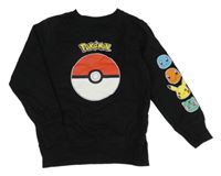 Čierna mikina s pokeballem a Pokémony na rukávu