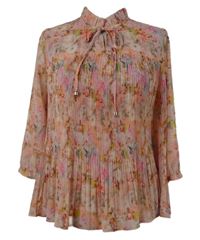 Dámská světlerůžová šifonová halenka s květy Lola Paltinger