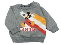 Šedá melírovaná mikina s Mickeym Disney