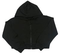 Čierna prepínaci crop mikina s kapucňou