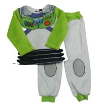 Bílo-zelené chlupaté pyžamo - Buzz Disney
