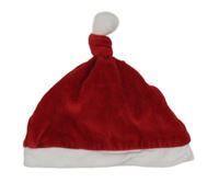 Červeno-bílá sametová čepice - Santa