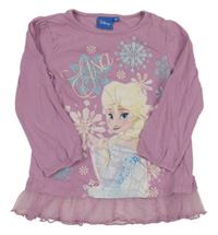 Svetlofialové tričko s Elsou a tylem Disney