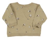 Béžová mikina s kvetmi