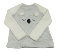 Sivo-biela chlpatá mikina s koalou Primark