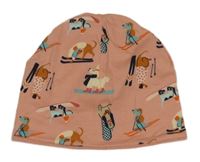 Růžová čepice s pejsky H&M