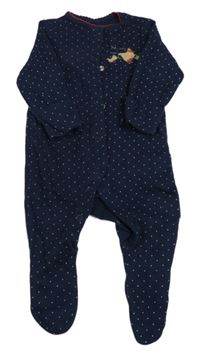 Tmavomodrý puntíkatý overal s ptáčky Mothercare