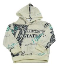 Smotanová mikina s nápismi a kapucňou