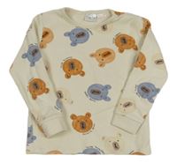 Smotanové pyžamové tričko s medvedíkmi ZARA