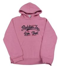 Ružová mikina s nápisom a kapucňou