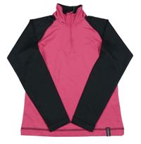 Ružovo-čierna športová funkčná mikina s logom etirel