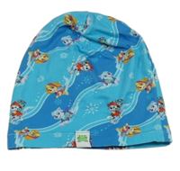 Modrá bavlněná čepice - Tlapková patrola