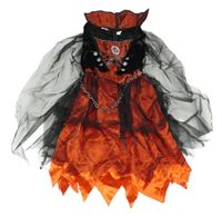 Kostým - Černo-červené šaty s řetězem 