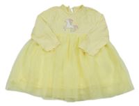 Citronové bavlněné šaty s jednorožcem Primark