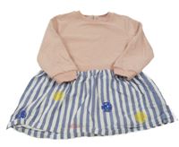 Světlerůžové teplákové šaty s pruhovanou sukní s flitry M&S